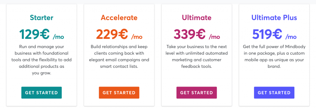 Preise Mindbody