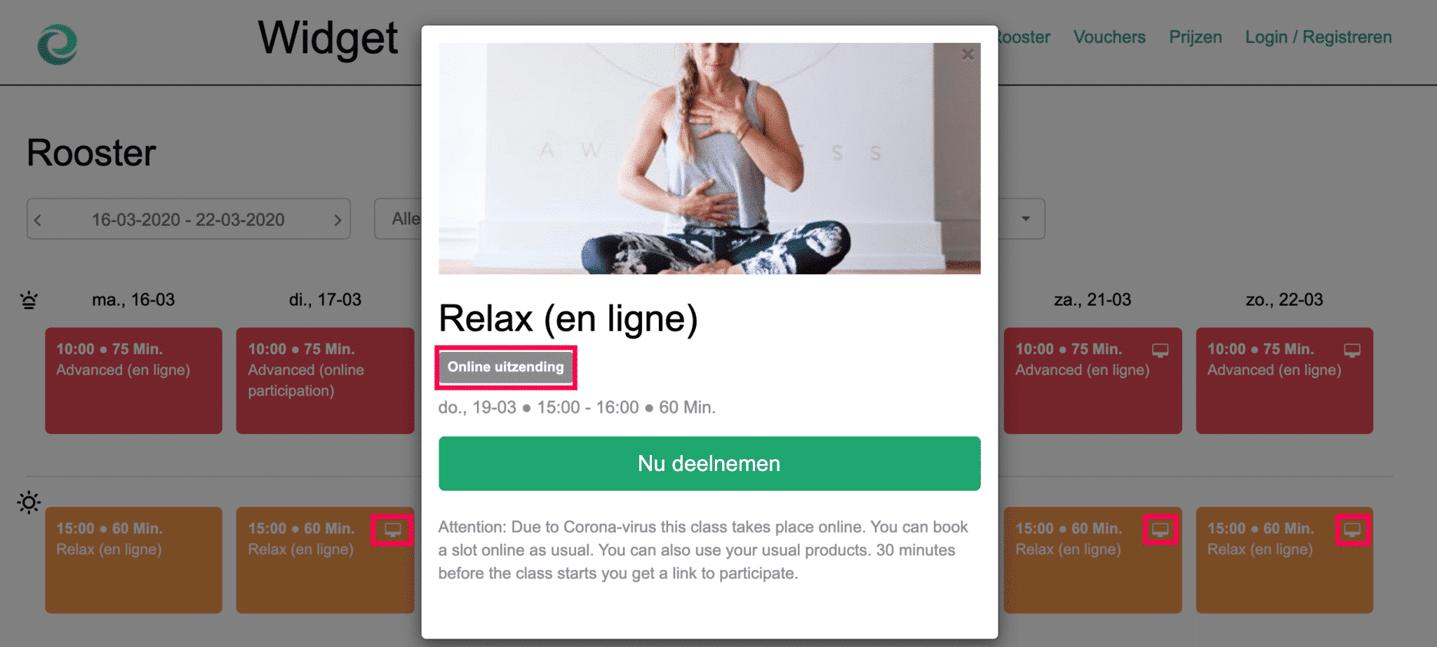 Onlin lesson geven Eversports Manager