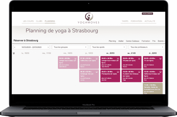 Ordi calendrier cours en ligne