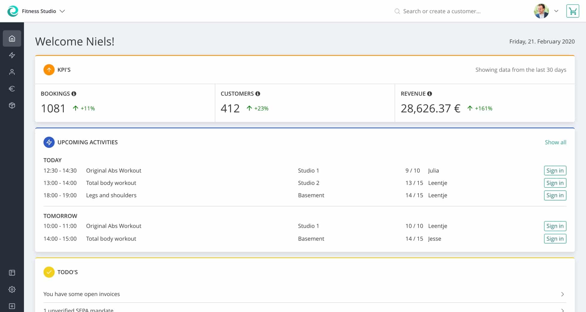 Software Dashboard View