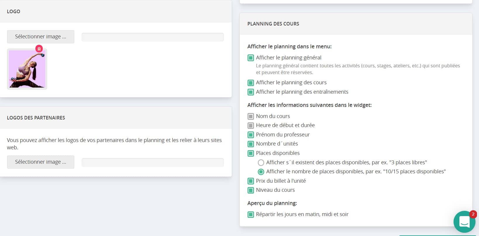 nombre de places dispo