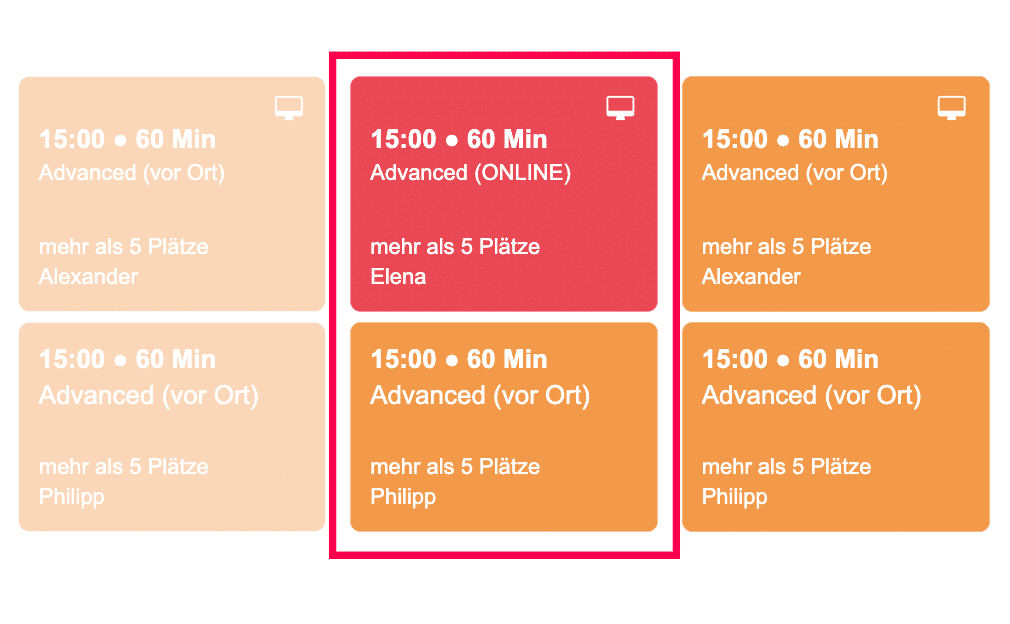 Stundenplan Studio während Covid-19