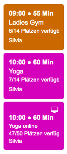 Stundenplan Schweizer Fitnessstudio