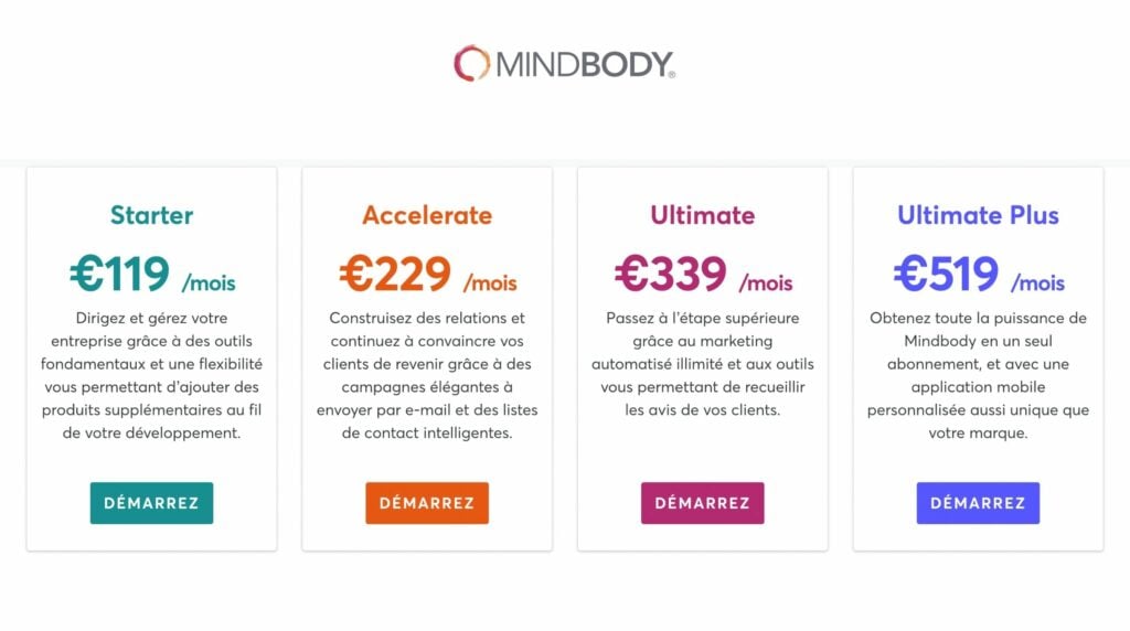 mindbody prix