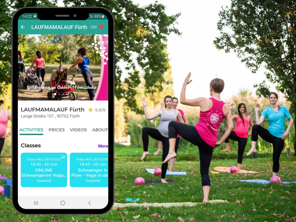 Laufmamalauf bietet eine Vielzahl an Outdoor Fitness Kurse über das Buchungssystem Eversports an