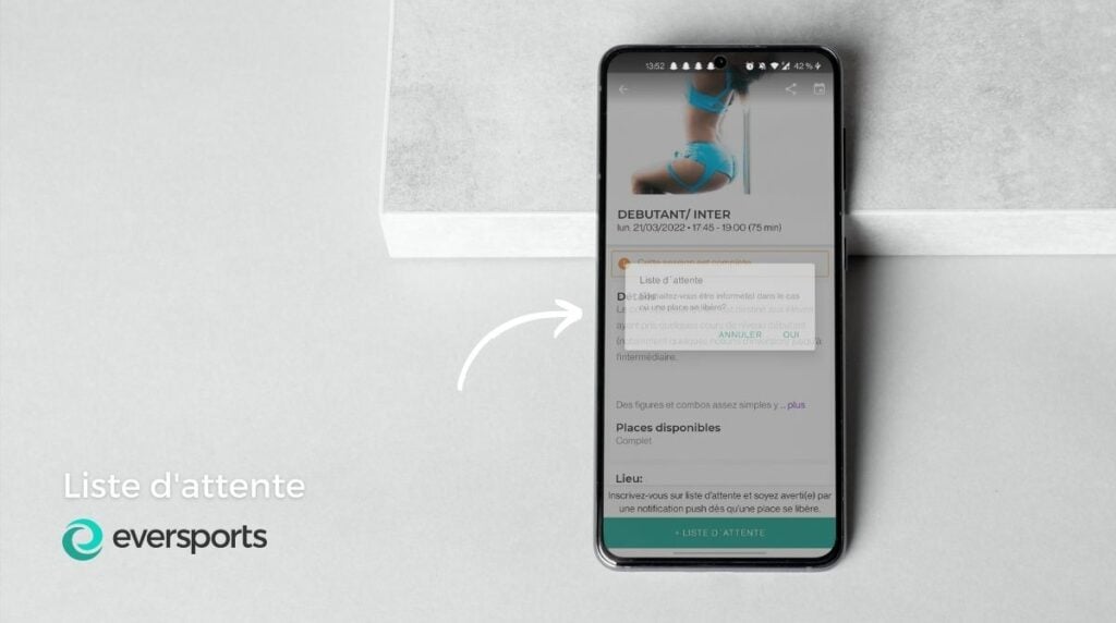 avantage b2c liste attente application eversports