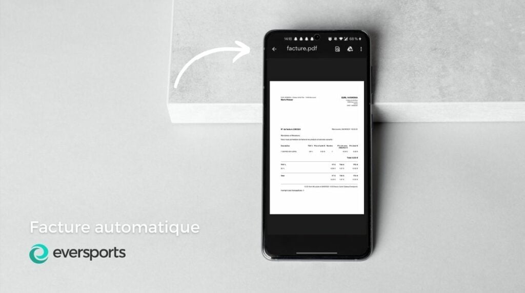 avantage b2c facture automatique mail eversports