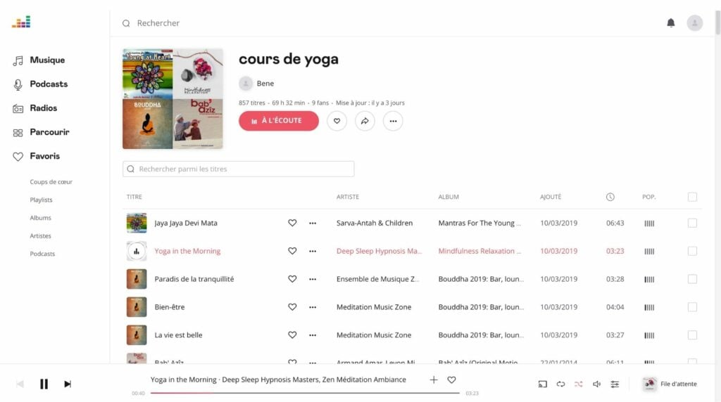 Yoga deezer playlist