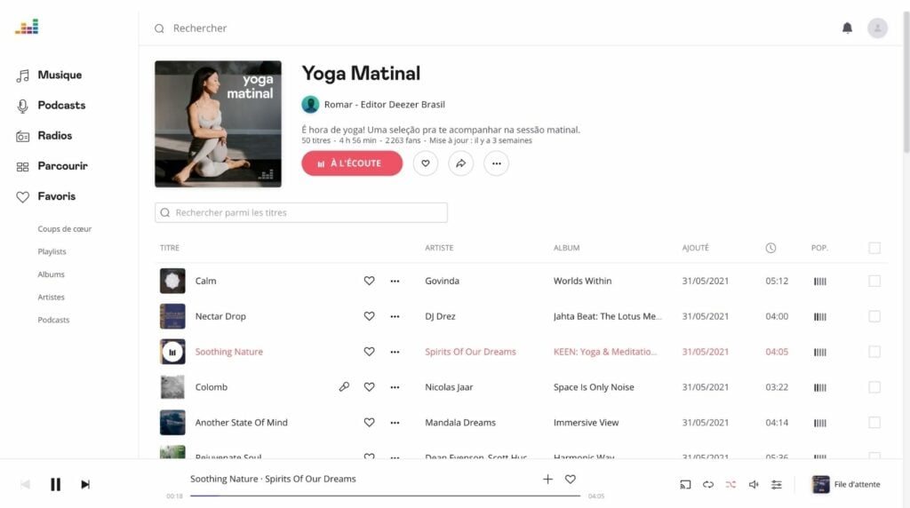 Yoga deezer playlist