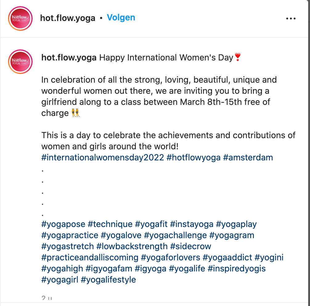 hot.flow.yoga voorbeeld om jouw yoga studio te promoten
