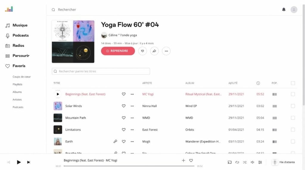 Yoga deezer playlist