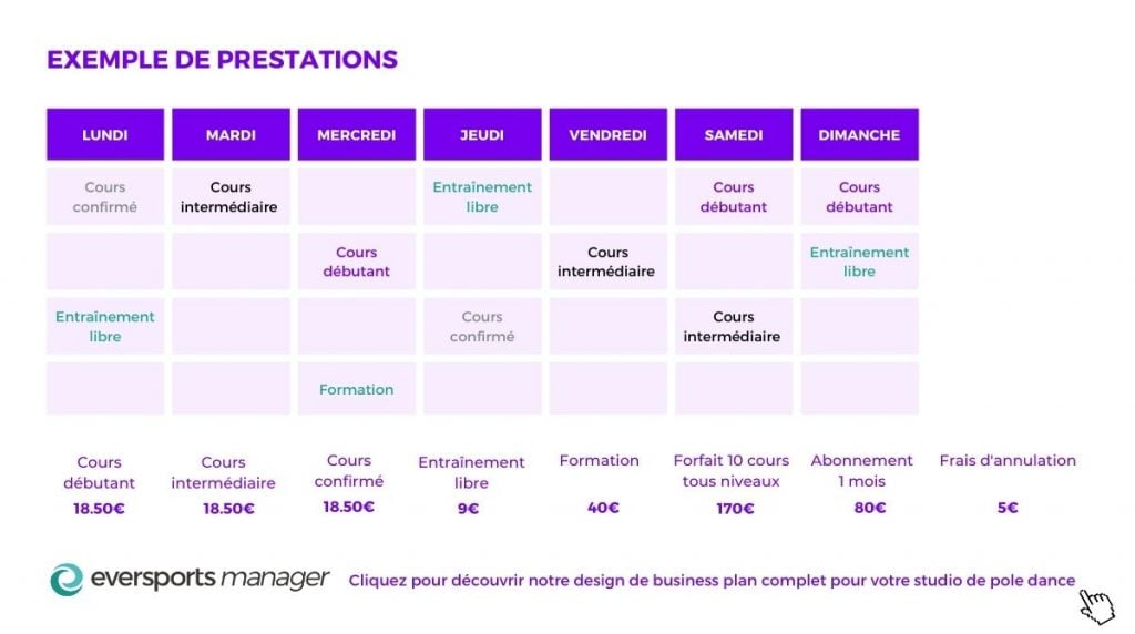 analyse environnement pole dance exemple prestations