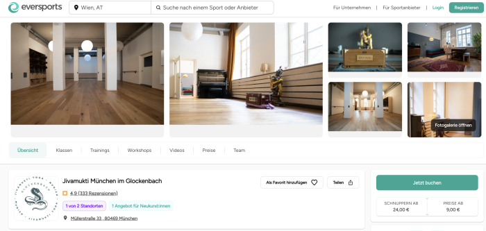 Eversports Yoga Studio in München