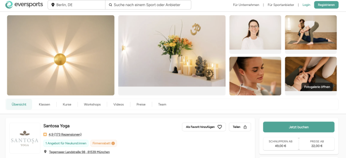 Yoga Studio in München, Santosa Yoga, Eversports Blog