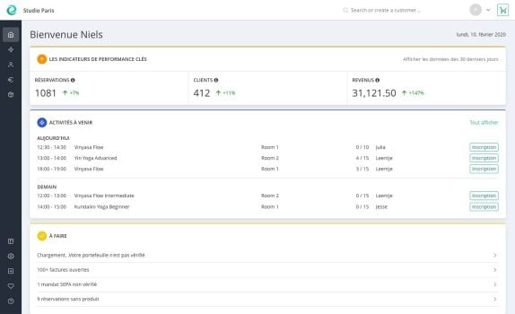 Tableau de bord Tableau de bord logiciel Eversports